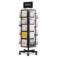 Support de présentation rotatif en acrylique personnalisé pour autocollants, cartes postales, bijoux, porte-clés, cartes de vœux