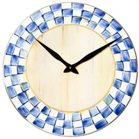 MACKENZIE-CHILDS Jam Dinding Analog Quartz Bertenaga Baterai Dua Sisi Bergaya Art Deco Dekoratif untuk Dapur Ruang Tamu