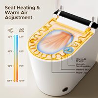 WC intelligent automatique monobloc avec chasse d'eau électrique et bidet intégré pour salle de bain moderne et hôtelière