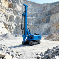 Foreuse portable automotrice à moteur diesel sur chenilles pour puits d'eau, puits d'abreuvement pour bétail, forage DTH et pompe à engrenages