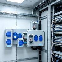 Boîte de distribution d'alimentation industrielle en cuivre ABS étanche IP67, 220V 16A, 5 prises, interrupteur de maintenance portable, utilisation en intérieur