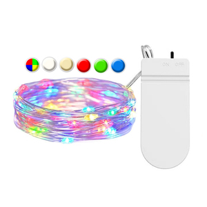 Guirnalda de <span class=keywords><strong>Luces</strong></span> LED de Cobre para Decoración de Fiestas de <span class=keywords><strong>Navidad</strong></span>, Cumpleaños, Regalos, 2 m, 20 LED, Funciona con <span class=keywords><strong>Pilas</strong></span> de Botón, un Solo Color - Product Image 1