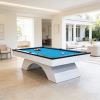 Mesa de Billar de Lujo con Base Curva de 9 pies y 9 Bolas, Superficie de Juego de Pizarra de 290*160cm, Mesa de Billar con Bolsillos de Goma para Sala de Juegos de Villa