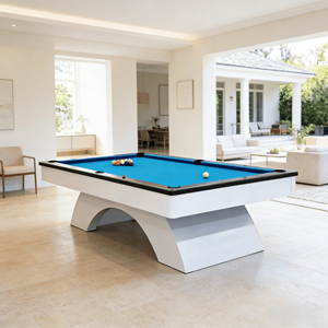 Table de <span class=keywords><strong>billard</strong></span> de luxe à base incurvée, 9 pieds, 9 boules, surface de jeu en ardoise 290*160cm, poches en caoutchouc, pour salle de jeux de villa - Product Image 2