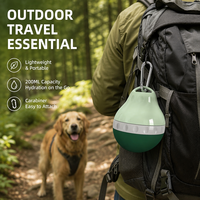 Bouteille d'eau portable pour chiot et animal de compagnie, en silicone pliable, anti-fuite, sans BPA, forme goutte d'eau, 200 ml et 400 ml, avec bol intégré