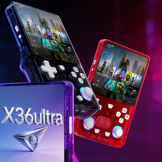 New Portable X36 Ultra Retro Handheld Game Console 4.2inch Screen Portable 64G Open-source Linux System Wi-Fi RK3326 1.5GHz 1GB