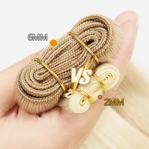 Venta al por mayor de mechones de pelo vendedores, mechones de pelo alineados con cutícula virgen tejido, extensión de cabello humano vietnamita barato estirado Doble - Product Image 6