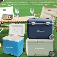 Glacière roulante multi-tailles 30L-120L avec roues 360°, isolation thermique, matériaux de qualité alimentaire, pour vin, camping, vente ambulante, road trip