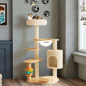 Árbol rascador moderno <span class=keywords><strong>de</strong></span> madera para gatos con juguete <span class=keywords><strong>de</strong></span> bola integrado, rascador <span class=keywords><strong>de</strong></span> lujo <span class=keywords><strong>de</strong></span> madera para gatos <span class=keywords><strong>de</strong></span> interior, fácil <span class=keywords><strong>de</strong></span> limpiar - Product Image 6
