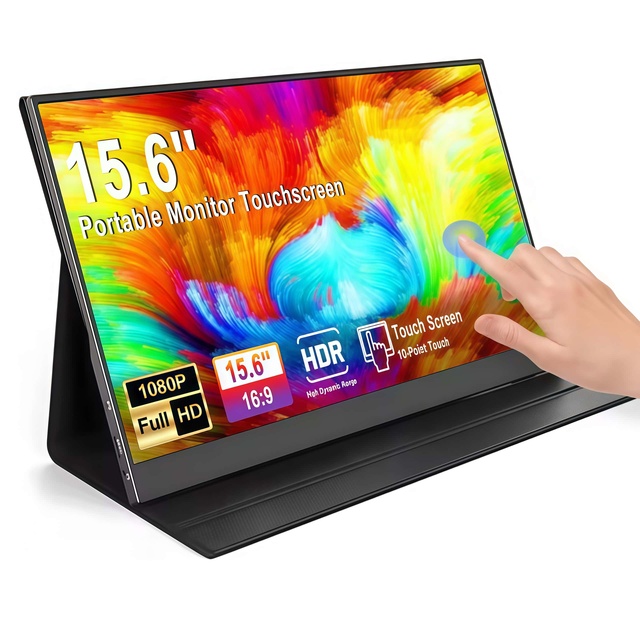 OEM Customized 15.6 Inch Portable Touch Screen USB Monitor IPS Screen for PC Laptop Computer HDR Built-in Speaker for Desktop