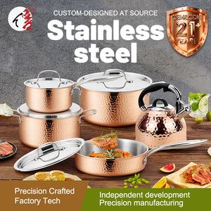 Ev pişirme yapışmaz TENCERE SETİ Pot özelleştirilmiş 10 adet bakır TENCERE SETİ ile ıslık çalan su ısıtıcısı - Product Image 2