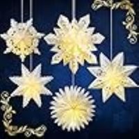 Weihnachts schneeflocke Papier laterne mit hellem Stern Papier laterne Papier lampe Party hängende Dekoration