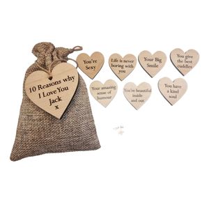 Petites pièces en bois en forme <span class=keywords><strong>de</strong></span> coeur pour la Saint-Valentin Nouveau I Love You Ten Reasons Coffret cadeau en bois Prix d'usine Avantage pour enfants - Product Image 4