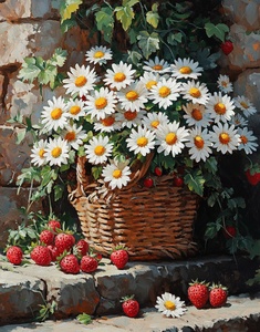 Kits de peinture par numéros CHENISTORY pour adultes, fleurs de marguerite, art mural moderne, peinture sur toile acrylique pour la décoration de la maison - Product Image 6