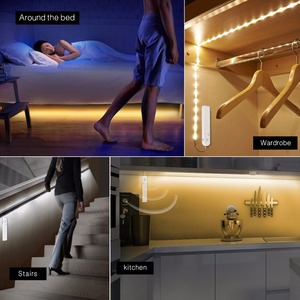 Bande <span class=keywords><strong>Led</strong></span> intelligente avec détecteur de mouvement Pir, éclairage pour armoire, placard, chambre, <span class=keywords><strong>cuisine</strong></span>, garde-robe - Product Image 3
