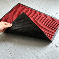 Tapis d'entrée noir à chevrons, tapis texturé en relief, paillasson antidérapant avec bordure pour la maison, le bureau et l'usage commercial