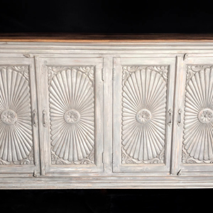 Moderno Sólido Mango de Madera de Almacenamiento Muebles PARA EL Hogar Nuevo Gabinete Aparador con Acabado de Lavado Natural y Blanco para Sala de Estar - Product Image 2