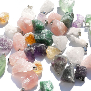 Đá tự nhiên mặt dây chuyền DIY nguyên đá quý tinh thể đá thạch anh mặt dây chuyền đá quý Vòng cổ cho phụ nữ - Product Image 5