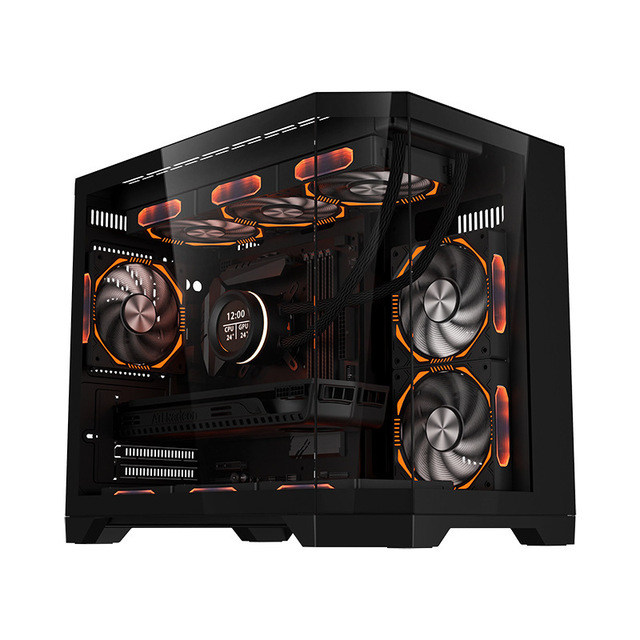 ATX/MATX PC Gaming Case with Tempered Glass | Transparent Computer Chassis for Desktop Motherboard & Graphics Card
