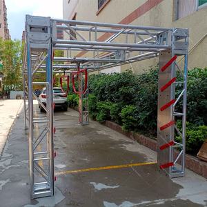 Salle de gyms d'extérieur, équipement de guerrier ninja, avec course d'obstacle, cadre d'escalade et d'inclinaison, à monter soi-même - Product Image 2