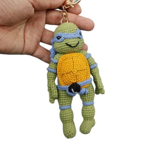 Porte-clés tortue en laine tricotée à la main, motif tortues <span class=keywords><strong>ninja</strong></span> anime, au design frais et mignon, pour sacs - Product Image 5