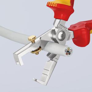 KNIPEX 13 66 180 T StriX®Pelacables de aislamiento con cizallas para cables aislados con agarres multicomponentes, VDE-probados con integración - Product Image 2