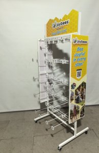Appendere <span class=keywords><strong>abbigliamento</strong></span> con ganci ruote in metallo Display Stand su due lati su misura bianco moderno e classico ripiano multiplo - Product Image 4