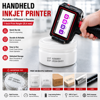 Imprimante à jet d'encre portable à haute adhérence, machine de codage industrielle pour l'impression sur plastique, métal, verre, bois
