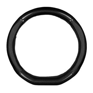 Accessoires de voiture en Fiber de carbone, couverture de <span class=keywords><strong>volant</strong></span> en microfibre cuir rond en forme de D Auto pour VW GOLF 7 2015 <span class=keywords><strong>POLO</strong></span> - Product Image 2