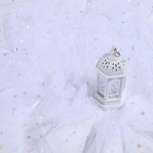Estampage à chaud à pois hexagone feuille tulle maille tissu paillettes sequin tulle maille tissu <span class=keywords><strong>pour</strong></span> robe de soirée - Product Image 2