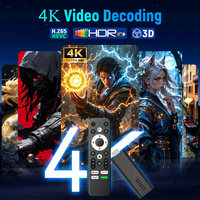 Clé TV Android Onn Smart Quad Core 4K, Boîtier de Streaming, Wi-Fi Double Bande 2.4G/5GHz, Télécommande Vocale, Android 14 OS