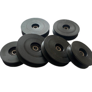 Nylon Pulleys Black U-Shaped Wear Resistant Bearing Mounted For Track <b>Guide</b> Wire <b>Rope</b> Lifting - Product Image 1
