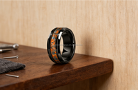 Bague en céramique noire POYA 8MM avec incrustation de grès pour homme, cadeau de festival, cadeau de fiançailles pour les amoureux