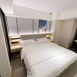 Juego de Muebles de Dormitorio Modernos para Hotel de 3 Estrellas, Cama Queen/King de Madera con Cabecera Tapizada, Mesa de Noche, Sofá, Mueble para TV y Armario - Product Image 6