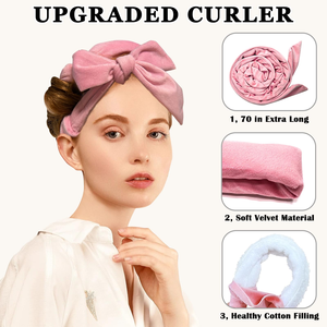 Lot de 9 bigoudis sans chaleur en velours doux, bandeaux à cheveux, fer à boucler, outil de coiffure pour ondulations, tige de bouclage flexible sans chaleur - Product Image 3