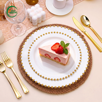 Assiettes jetables en plastique PS transparent sans BPA, robustes, pour mariages, fêtes et événements en plein air, en gros