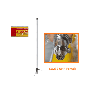 Antena de Estación Base de Fibra de Vidrio Omnidireccional X30 Diamonds de Doble Banda 144/430MHz SO239 3.5/5.5dBi - Product Image 2