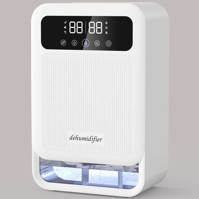 Smart Dehumidifier for Home Bathroom Bedroom With Auto Shut Off, 7 Colors LED Light for  Garage, Basement With air Purifier
