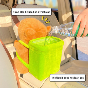 Kapibara nữ 2-in-1 đa chức năng xe Thùng rác có thể & Hộp khăn giấy với ô lưu trữ xô Xe thân cây tổ chức - Product Image 4