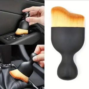 Nouveau Kit créatif Unique multifonctionnel Portable voiture intérieur brosse de nettoyage fond de teint poudre Blush incurvé unique pinceau de maquillage