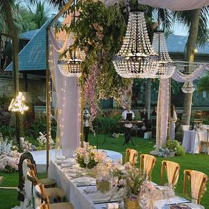 Table Décor Lustres En Cristal Plafond De Luxe Cristal et Or Centres De Table De Mariage Suspendus Bougeoir Suspension - Product Image 3