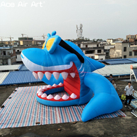 Barre de requin géante gonflable, décoration de piscine de plage d'été, scène de DJ gonflable pour carnaval, publicité