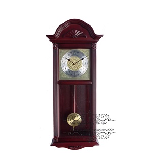 Pendulum Wood <strong>Wall</strong> <strong>Clock</strong> a Great Timepiece With Black Numerals, a Brass-finished Bezel, and Plain Glass Over a Lambs-wool Dial. - Product Image 2
