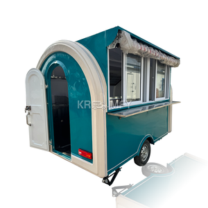 <b>Blue</b> And Drink Round Carts Ice Cream Bbq Coffee Fast Food Mobile Spain Churros Trailer with Equipment - Product Image 4