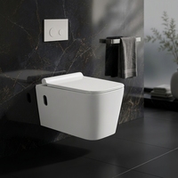 WC suspendu moderne avec réservoir encastré, chasse double à vortex, siphon en P, cuvette en céramique – Approvisionnement direct usine