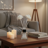 Diffuseur à bâtonnets en verre 50 ml, écologique, sans alcool, parfum longue durée 1 mois, décoration d'intérieur luxueuse, cadeau DIY, fait main