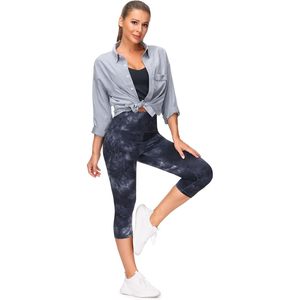 FOXA Women's High Waist Tummy Control Capri <b>Leggings</b> <b>With</b> <b>Pockets</b> Yoga Workout Wear - Product Image 5