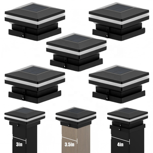 Lumières extérieures imperméables actionnées solaires de chapeau de poteau pour 4x4 3x3 poteaux décoration de jardin de patio de plate-forme de barrière - Product Image 6