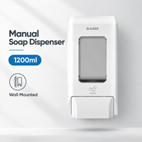 Distributeur de savon pour les mains à double mousse moderne de 1200 ml, rechargeable, en ABS, à fixation murale, pour hôtels et hôpitaux commerciaux
