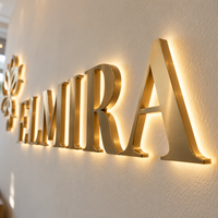 Lettres en relief 3D rétroéclairées en aluminium, signalétique personnalisée avec lettres lumineuses LED pour salon de beauté, spa, salon de coiffure, réception, mur